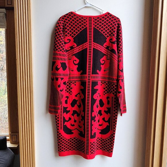 VENUS Red/Black Print Sweater Dress Size 1X - Picture 13 of 16